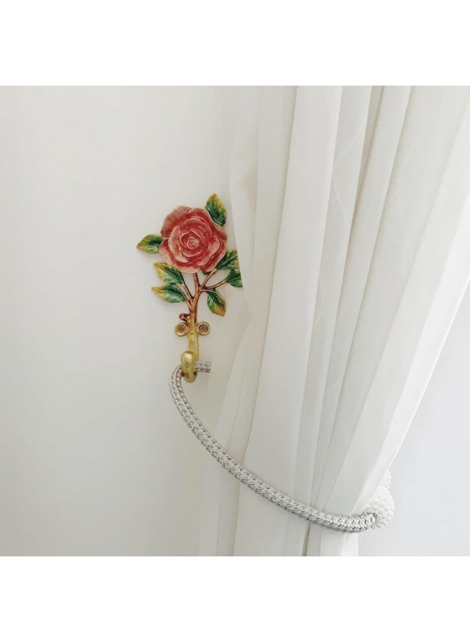 jaexest 2-Pack Vintage Flower Shaped Wall Hooks – Antique Metal Mounted Coat Rack Hangers for Hanging Clothes, Towels, Keys & Hats – Decorative Entryway, Bathroom & Bedroom Organizer - Image 3